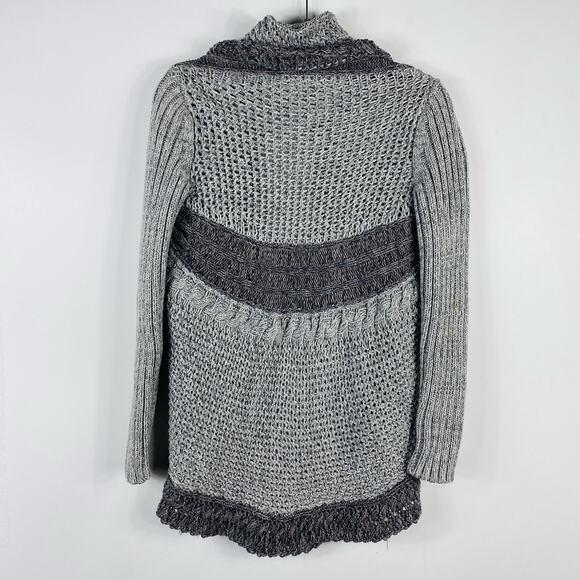 Cabi Size Small Shadow Circle Cardigan Sweater Gray 100% Cotton 910 - Picture 3 of 4